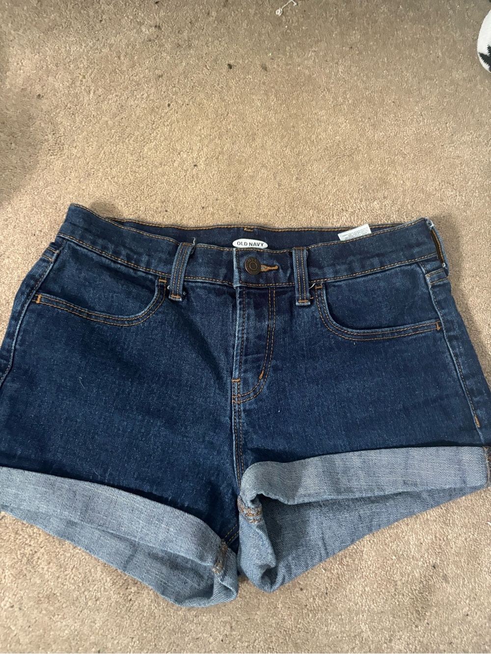 Old Navy Dark Blue Rolled-Hem Denim Shorts